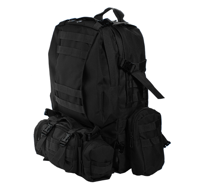 Outdoor Military Style Backpack Travel Bag Black - mytacticalworld