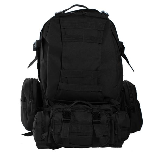 Outdoor Military Style Backpack Travel Bag Black - mytacticalworld